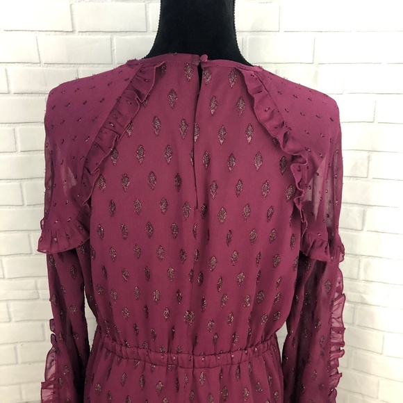 KAARI BLUE Long Sleeve Mix Pleated Dress L - Picture 6 of 8